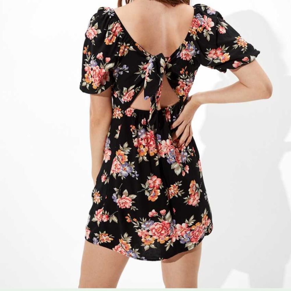American Eagle Puff Sleeve Mini Dress Size XS NWT